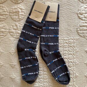 New 2prs. of Chevrolet / Chevy Logo Socks, Gray, EV promotion, Adult OS